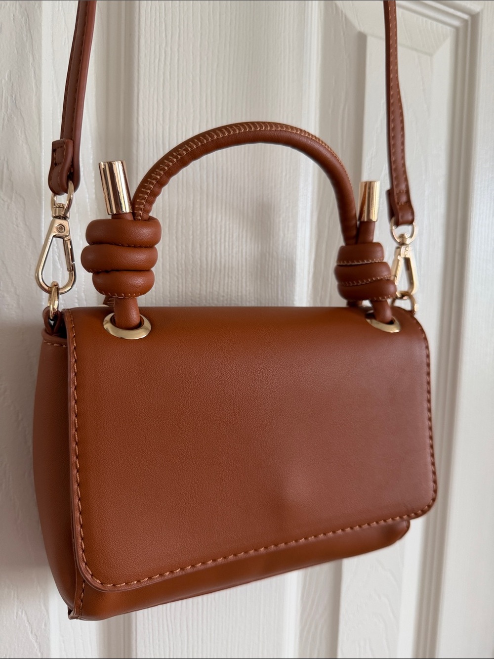 Urban Expressions Tan Knotted-Handle Crossbody Bag